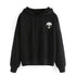 Womens Sweatshirts with Hooded Long Sleeve Autumn Winter Casual Alien Print Thin Women Hoodies